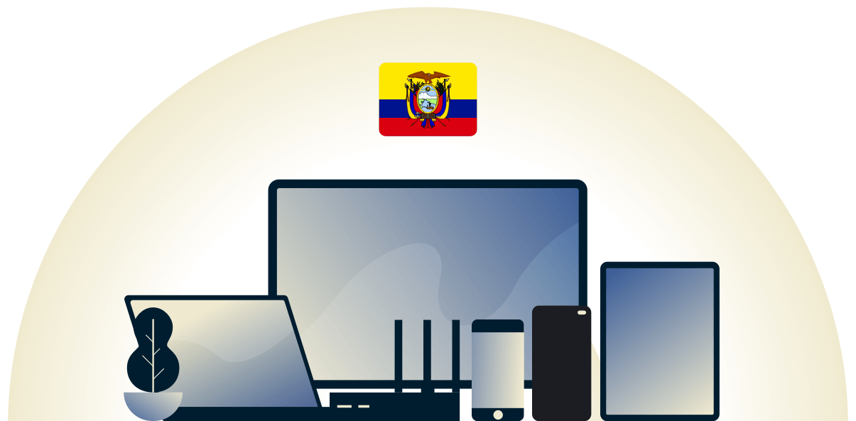 VPN pour l'Équateur protégeant une variété d'appareils.
