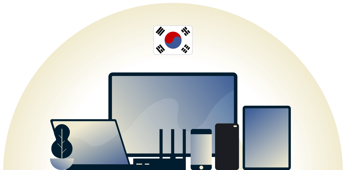 Cor&eacute;e du Sud VPN prot&eacute;geant une vari&eacute;t&eacute; d'appareils.